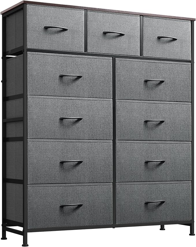 WLIVE Tall Dresser for Bedroom, 11 Drawer Chest of Drawers, Dark Grey | 11 by WLIVE