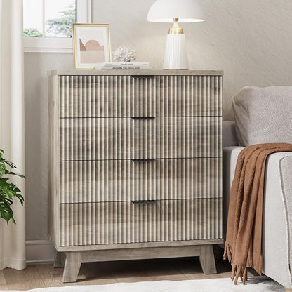 Fluted Nightstand, 31.5" Wide Side Table - Image 3