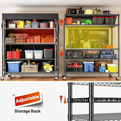 REIBII 45''W Storage Shelves Waterproof Metal Shelving - Image 6
