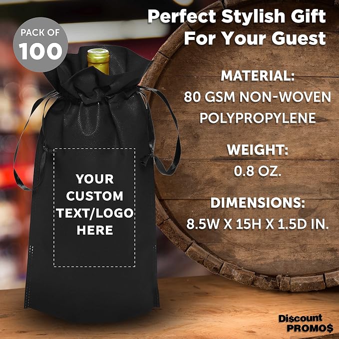 DISCOUNT PROMOS Non-Woven Vineyard Two Bottle Wine Bags - Image 4