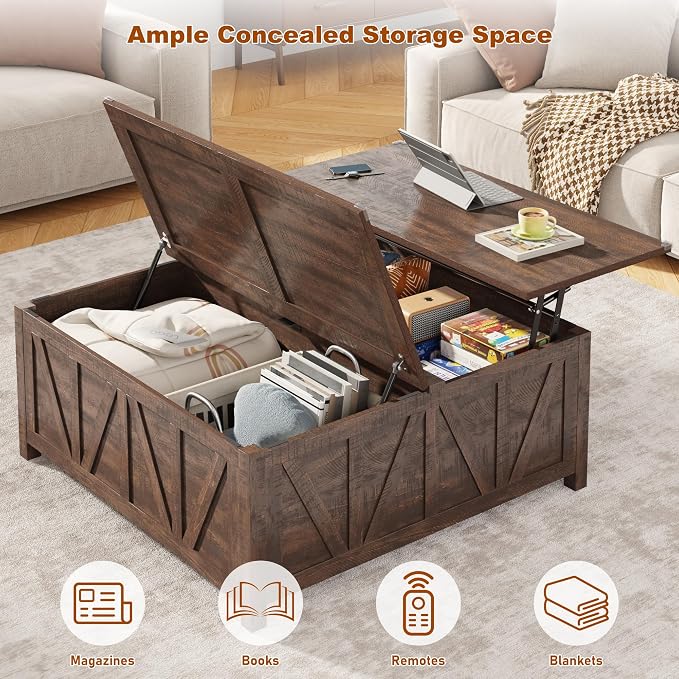 chartustriable 43.3“ Lift Top Coffee Table - Image 4