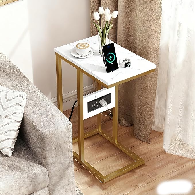 VECELO C Shaped End Side Table - Image 6