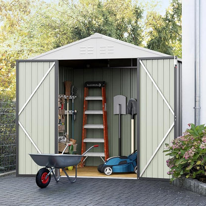 JUMMICO Metal Outdoor Storage Shed 6 x 8 FT Metal Shed - Image 2