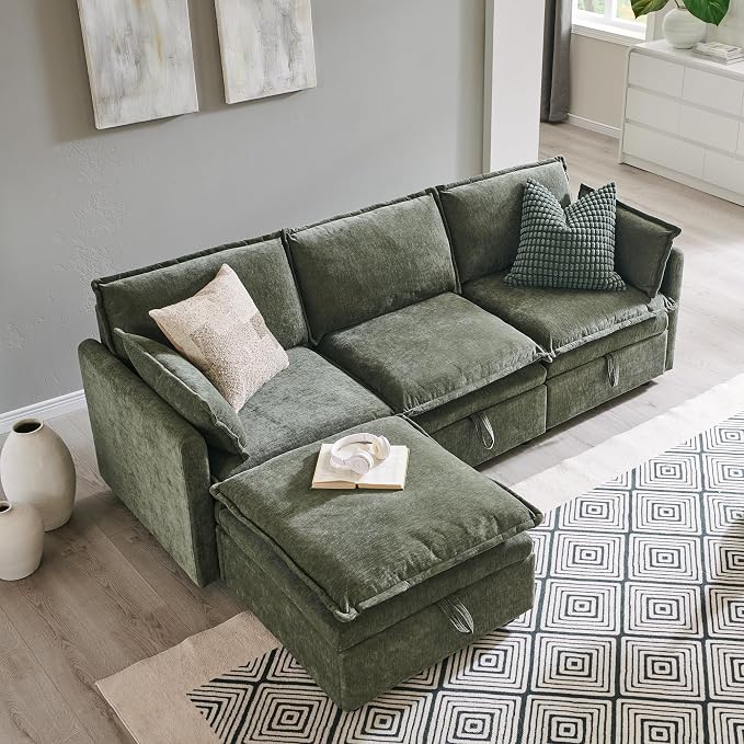 88.98" Sectional Couches for Living Room, Cloud Couch Sectional - Image 3