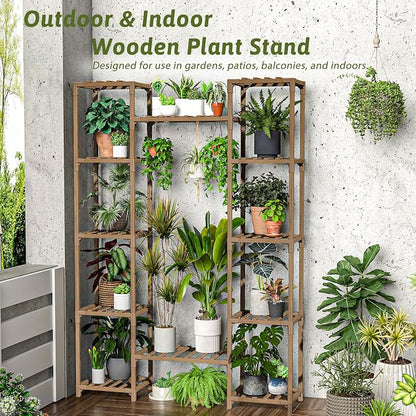 GENTINGBRO Plant Stand Indoor Outdoor 62.2“ Tall Plant Shelf Large Tiered - Image 3