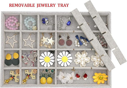 Stratalife 24 Grid Jewelry Organizer Tray, Stackable Drawer Earring Organizer - Image 2