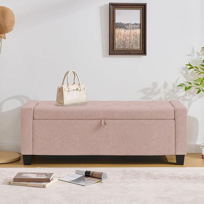 Huatean Home 43" Ottoman with Storage, Upholstered Entryway Bench with Seating - Image 7