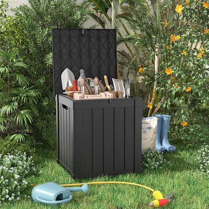 DRATO 51 Gallon Outdoor Storage Box Waterproof, Lockable Resin Deck Box - Image 5