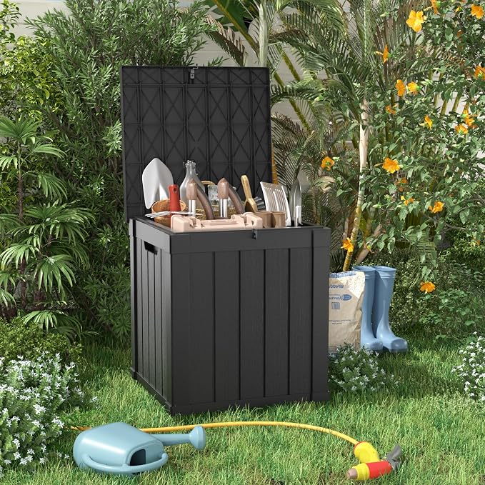 51 Gallon Outdoor Deck Box, Storage Lockable Waterproof Patio Furniture - Image 7