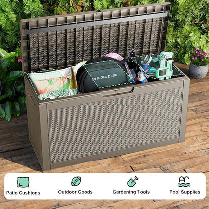 60 Gallon Deck Box, Resin Outdoor Storage Box - Image 5