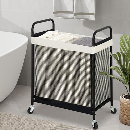 STO STO Laundry Hamper 2 Section, 100L Rolling Laundry Sorter Cart - Image 3