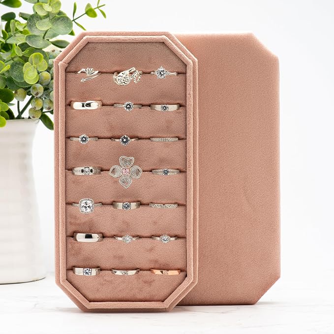 Velvet Ring Organizer Display Tray Jewelry Box Earring Holder Case - Image 5