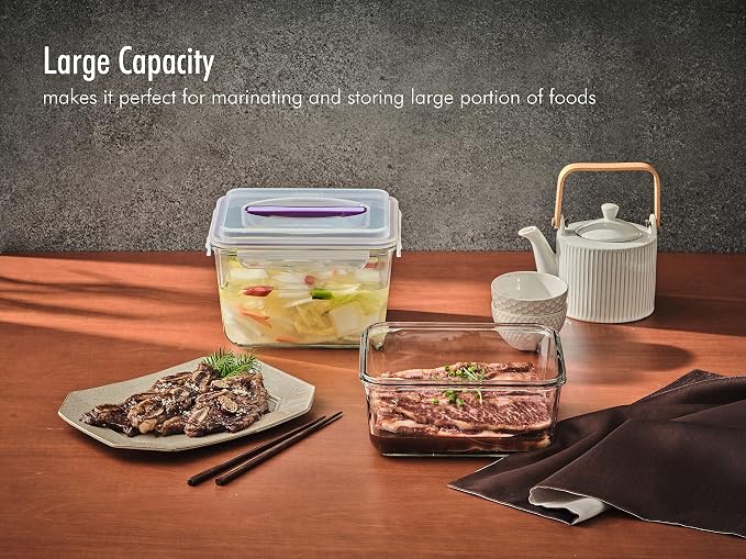 GLASSLOCK 125 Oz Glass Food Storage set of 2 – Large Capacity, Airtight & - Image 5