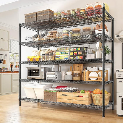 REIBII 55.5" W Storage Shelves 3200LBS Wire Shelving Unit 5 Tier Metal Shelving - Image 6