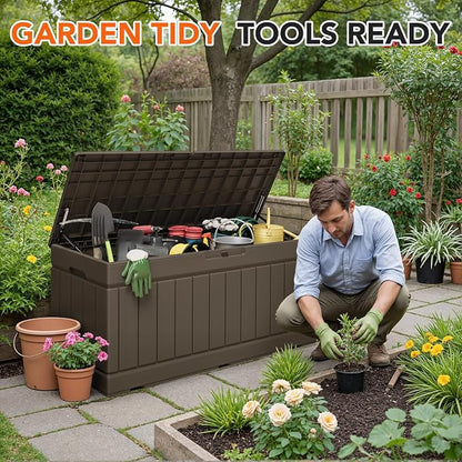 78 Gallon Deck Box Outdoor Indoor Waterproof Storage Box - Image 3