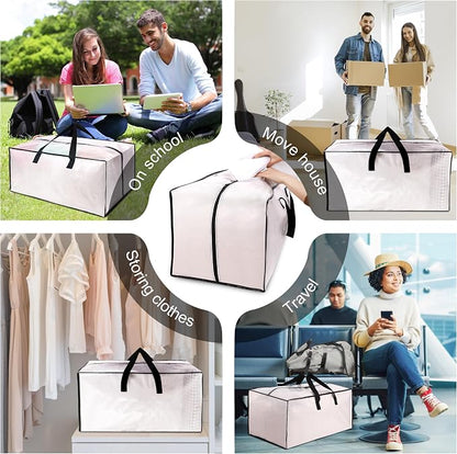6 Pack Heavy Duty Large Moving Bags W/Backpack Straps - Image 6
