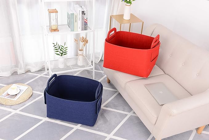 Minoisome Storage Basket Felt Storage Bin Collapsible& Convenient Box Organizer - Image 6