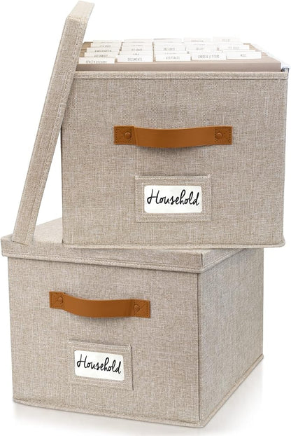 Decorative File Organizer Box Set of 2 - Image 9