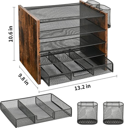 OPNCIE Desk Organizer and Accessories, 5-Tier Paper Letter Tray File Organizer - Image 5