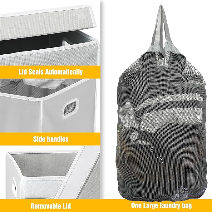 Simple Houseware Foldable Laundry Hamper Basket - Image 4