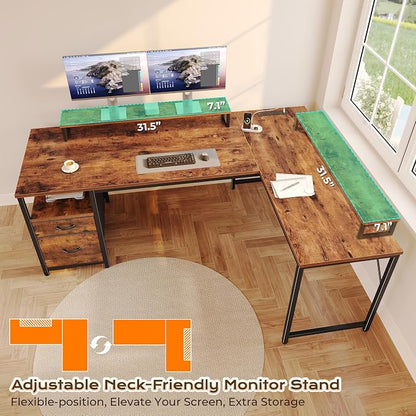 PRAISUN 55 Inch L Shaped Desk - Image 6