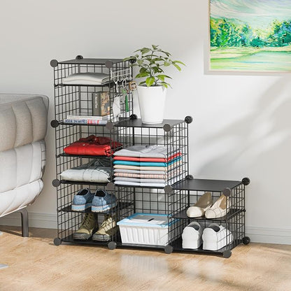 Wire Cube Storage Organizer, 6 Cubes Converted into 7 Cubes, Sturdy Metal Grids - Image 2
