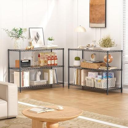 3-Shelf Adjustable Storage Shelves 36" W x 14" D x 36" H Metal Shelving Unit - Image 9