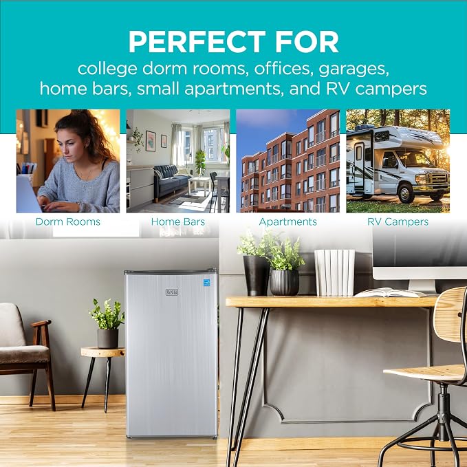 BLACK+DECKER 3.2 Cu. Ft. Compact Refrigerator, ENERGY STAR Small Refrigerator - Image 7