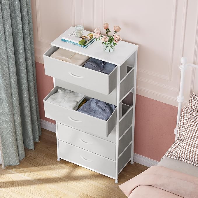Tall 6-Drawer Wide Fabric Storage Tower Dresser - Image 6
