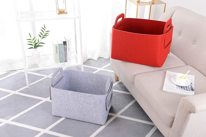 Minoisome Storage Basket Felt Storage Bin Collapsible& Convenient Box Organizer - Image 5