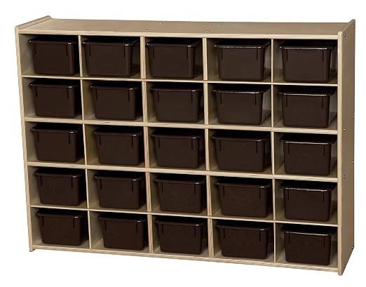 Contender Birch 25 Cubby Tray Cabinet by Contender