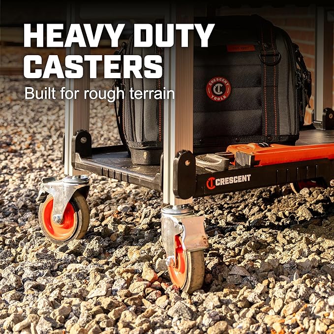 Crescent SITERUNNER, 3 Shelf Heavy Duty Folding Jobsite Cart - Image 7