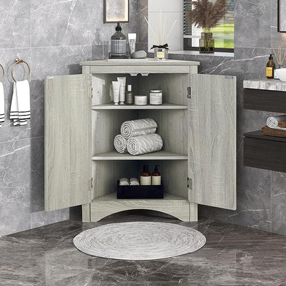 GDFStudio 31.5" H Triangle Corner Bathroom Storage Cabinet by GDFStudio