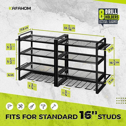 KAFAHOM Power Tool Organizer Wall Mount, 4-Tier Drill Holder - Image 5