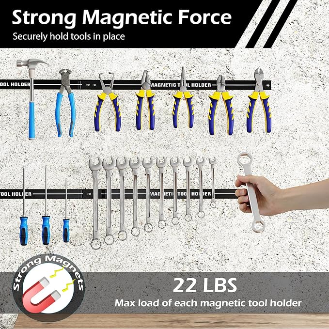 18" Magnetic Tool Holder Strip, 6 Pack Magnet Bar - Image 3