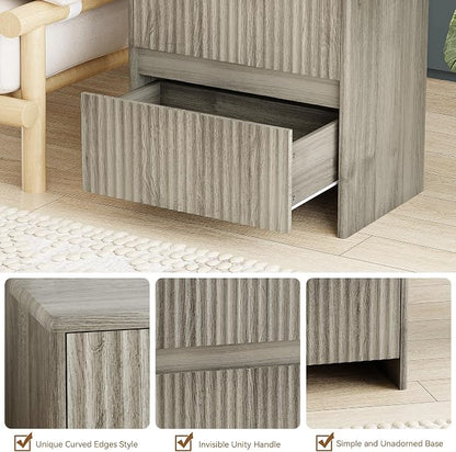 Fluted Nightstand, Modern Night Stand - Image 4