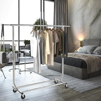 Simple Houseware Supreme Commercial Grade Clothing Garment Rack, Chrome | Holds - Image 6