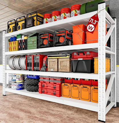 71.3" Wide Heavy Duty Garage Shelving Units, 5000LBS Deep Storage Shelves by SISESOL