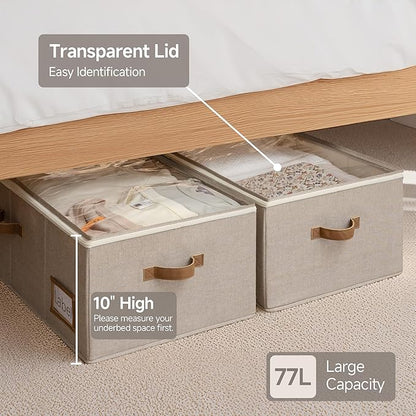 StorageWorks Under Bed Storage Bins, 77L Clothes Organizer - Image 3