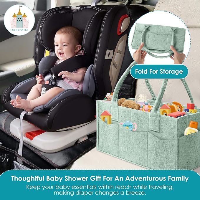 Cute Castle 2 Pack Diaper Caddy Organizer - Image 6