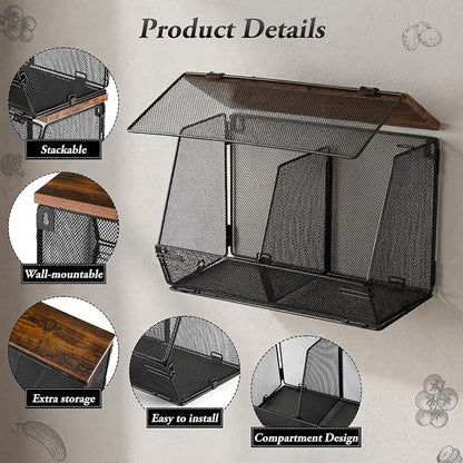 Teenyyou 2 Pcs Stackable Mesh Fruit Basket - Image 3