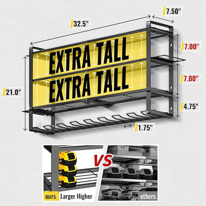 Large Power Tool Organizer Wall Mount, Heavy Duty Metal Tool Storage Rack Loads - Image 2