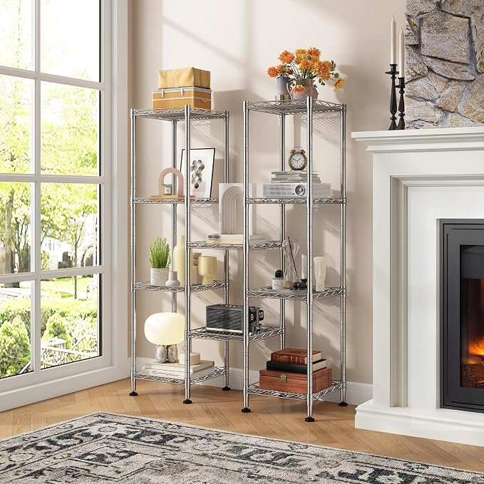 5 Wire Shelving Metal Shelves Storage Rack:Adjustable Storage Shelves Standing - Image 7