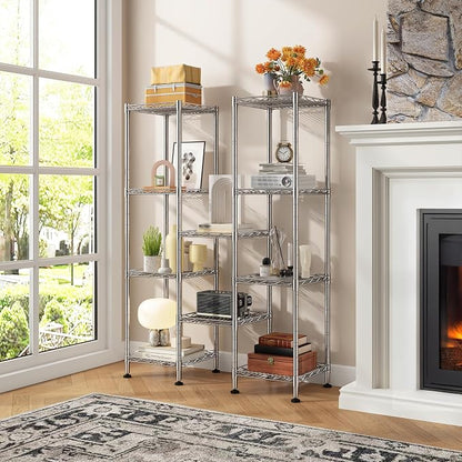 5 Wire Shelving Metal Shelves Storage Rack:Adjustable Storage Shelves Standing - Image 7