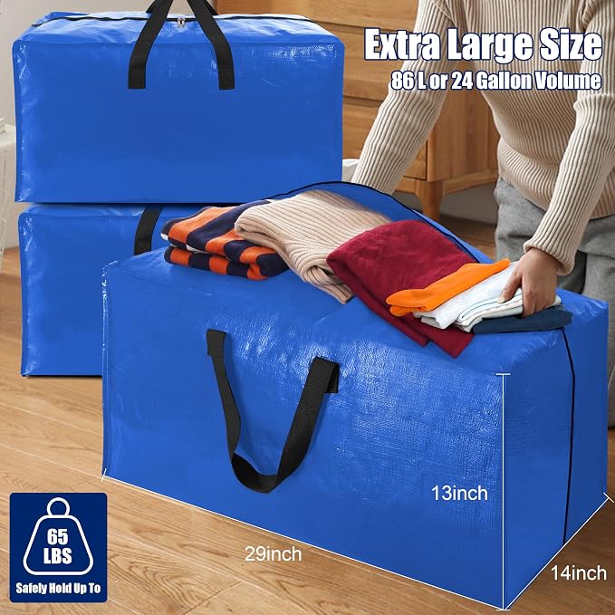 Cosy Family 4 Pack Heavy Duty Extra Large Moving Bags - Image 6
