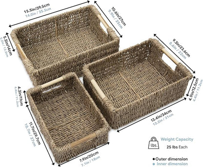 VATIMA Seagrass Baskets with Wooden Handles - Image 6
