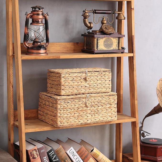 Set of 2 Rectangular Wicker Storage Bins - Image 2