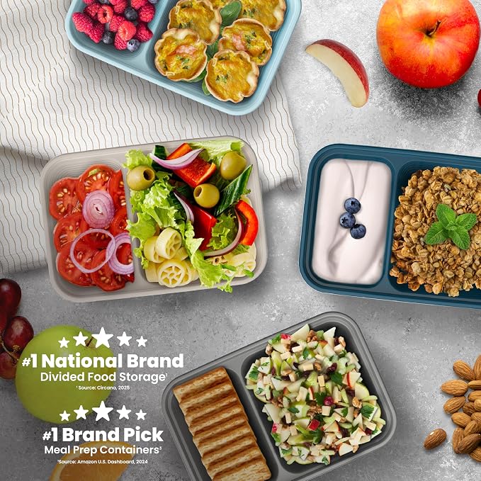Bentgo Prep - 2-Compartment Snack Containers - Reusable, Microwaveable - Image 2