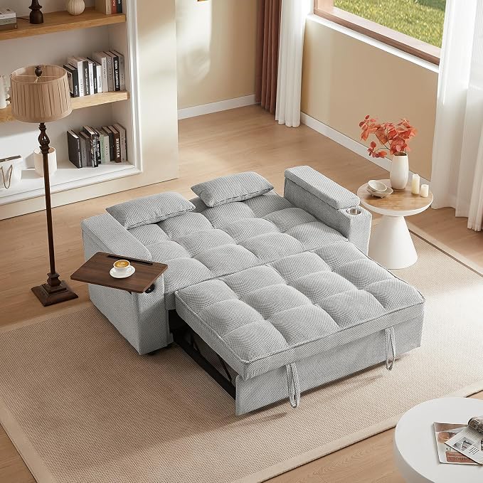 hansones 65'' 3-in-1 Folding Convertible Sofa Bed, Queen Size Pullout Sofa - Image 7