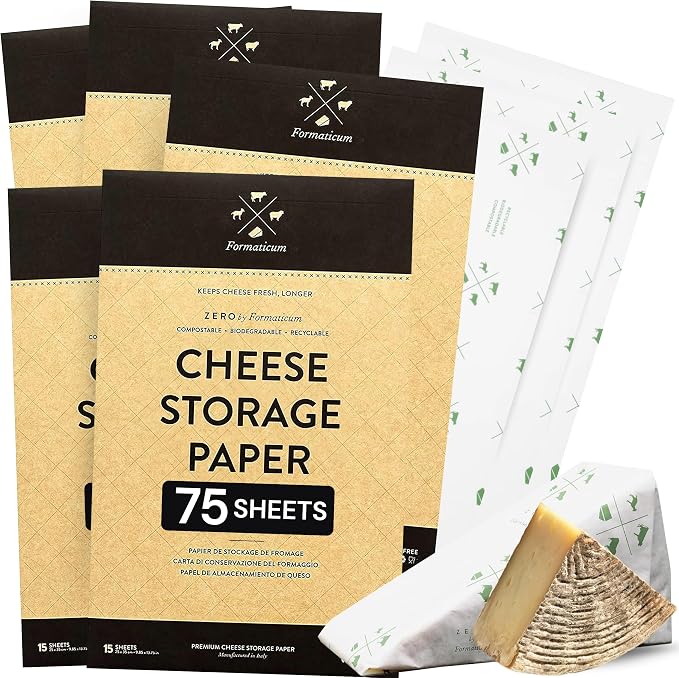 Formaticum 75-Pack Zero Cheese Storage Paper, Compostable, Biodegradable by Formaticum